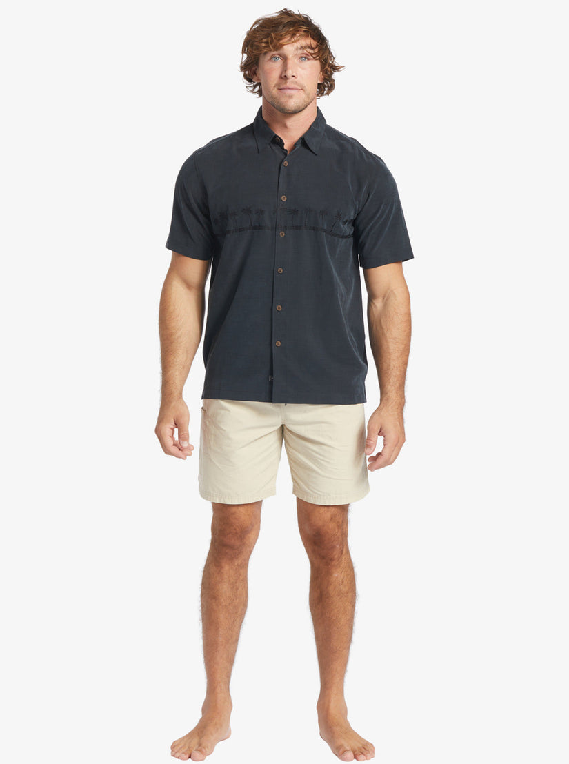 Waterman Tahiti Palms Premium Anti-Wrinkle Shirt - Black
