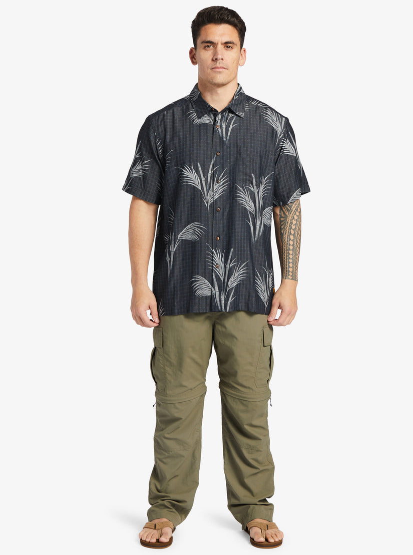 Waterman Skipped Out Woven Shirt - Black Skipped Out