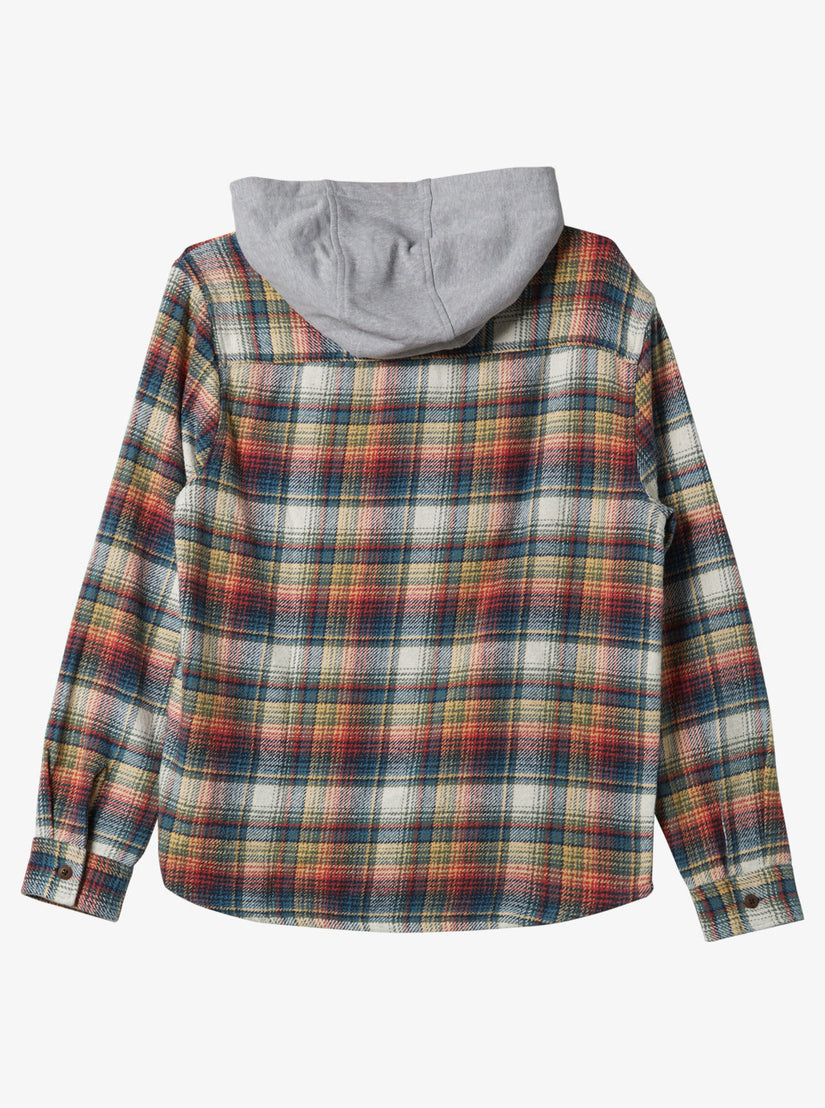 Briggs Hooded Flannel Long Sleeve Top - Mineral Red Briggs Flannel
