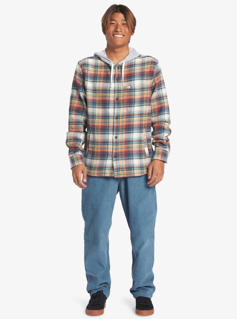 Briggs Hooded Flannel Long Sleeve Top - Mineral Red Briggs Flannel