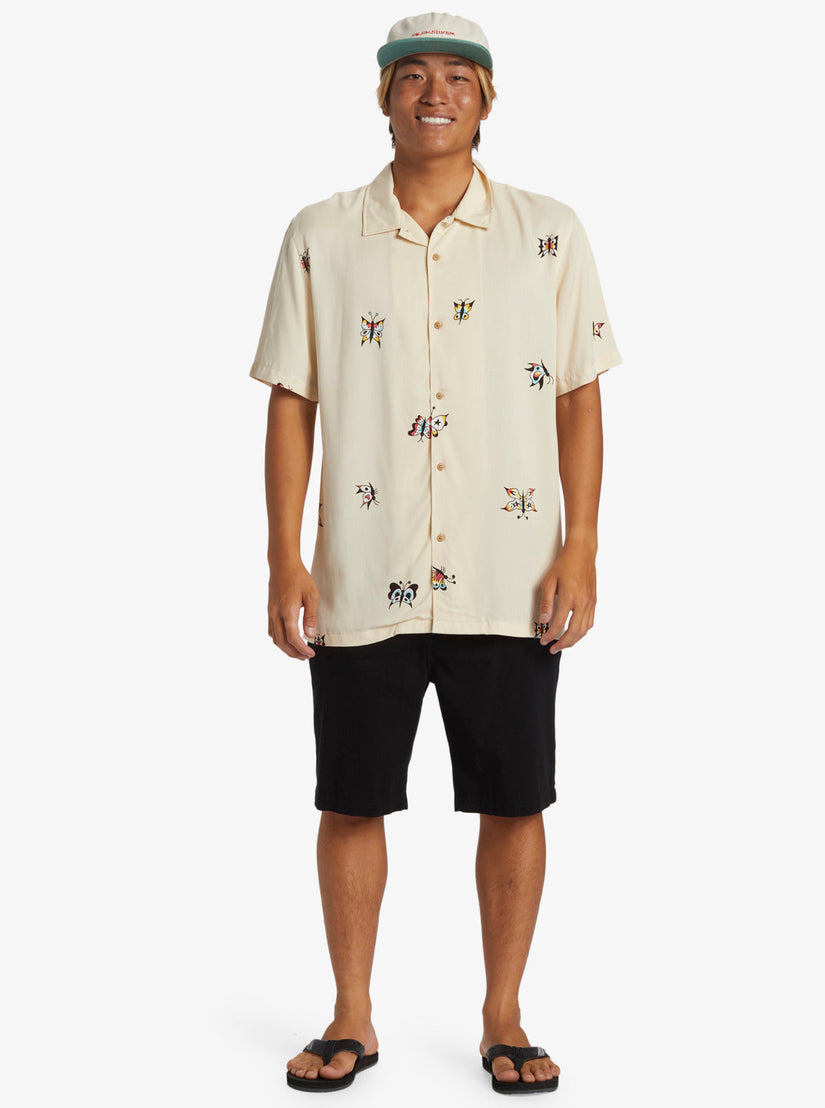 Pool Party Casual Short Sleeve Woven Shirt - Oyster White Aop Best Mix Ss