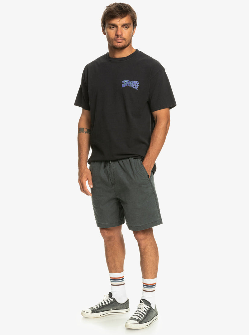 Taxer Elastic Waist Shorts - Black
